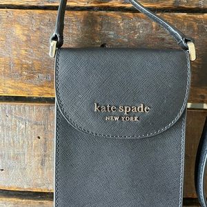 Kate Spade New York Black Leather Crossbody Wallet
